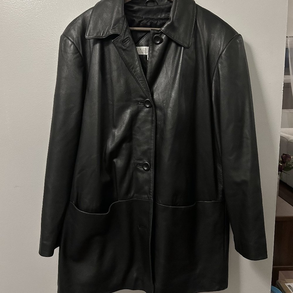 Valerie Stevens Womens Black Lambskin Leather Jacket S